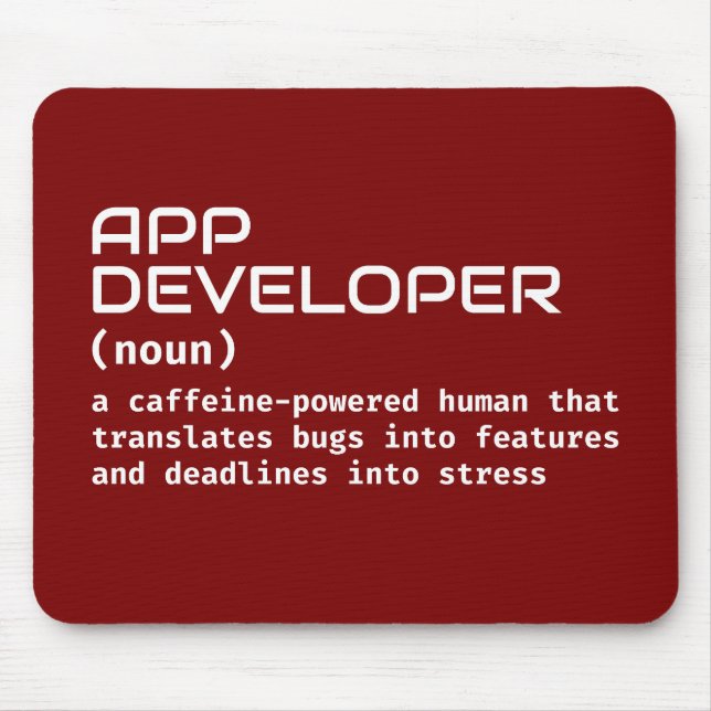 App Developer Job Definition Gift Mouse Mat (Front)