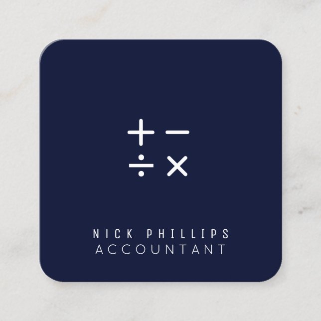App icon shape look calculation logo square business card (Front)