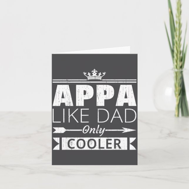 Appa Cooler Funny Korean Dad Father's Day Quote  Card (Front)