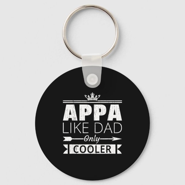 Appa Cooler Funny Korean Dad Father's Day Quote  Key Ring (Front)