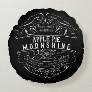 Appalachia Moonshine Label Round Cushion