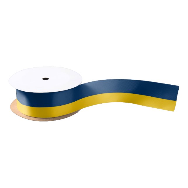Appalachian Gold and Blue-Striped Ribbon Satin Ribbon (Spool)