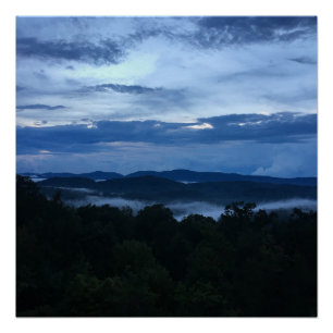 Appalachian Mountain View Dark Blue Colours Poster