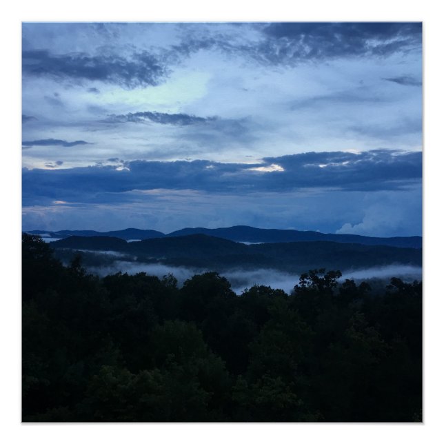 Appalachian Mountain View Dark Blue Colours Poster (Front)