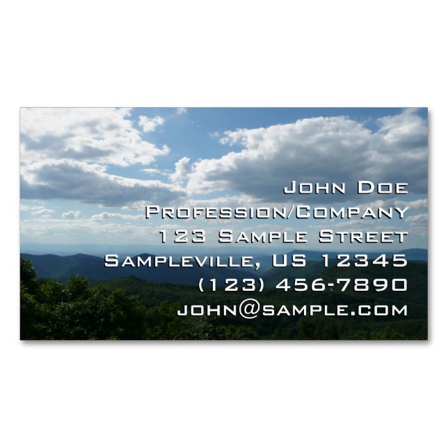 Appalachian Mountains II Shenandoah Magnetic Business Card (Front)
