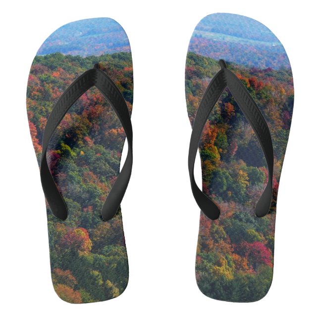Appalachian Mountains in Fall Flip Flops (Footbed)