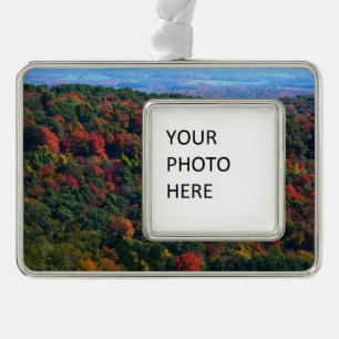 Appalachian Mountains in Fall Silver Plated Framed Ornament