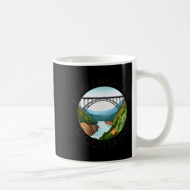 Appalachian Mountains New River Gorge Bridge West  Coffee Mug (Right)
