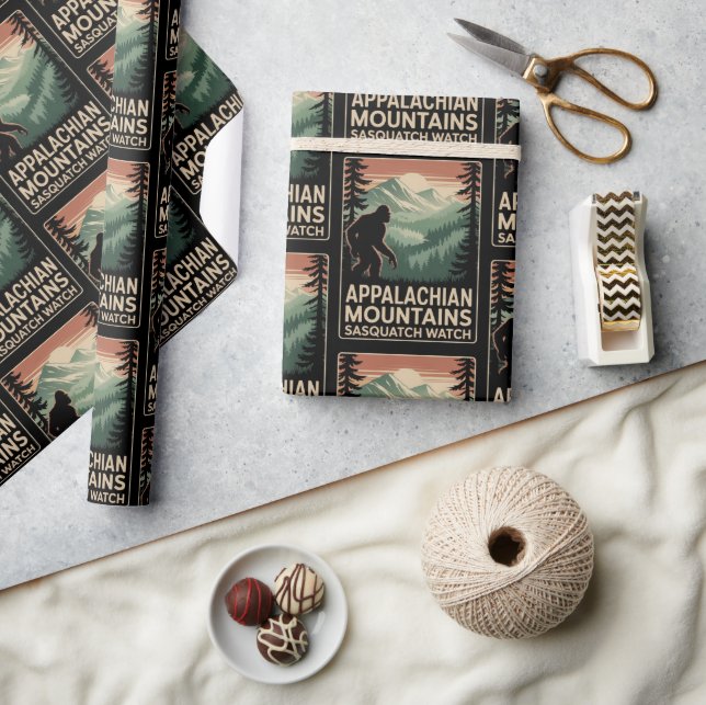 Appalachian Mountains Sasquatch Wrapping Paper  (Crafts)