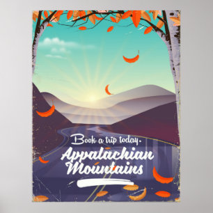 Appalachian Mountains vintage travel poster