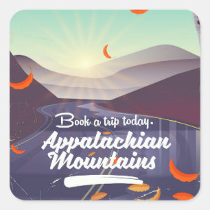 Appalachian Mountains vintage travel poster Square Sticker