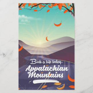 Appalachian Mountains vintage travel poster Stationery