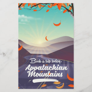 Appalachian Mountains vintage travel poster Stationery