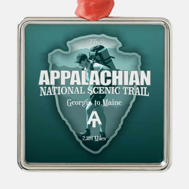 Appalachian Trail (arrowhead T) Metal Tree Decoration (Front)