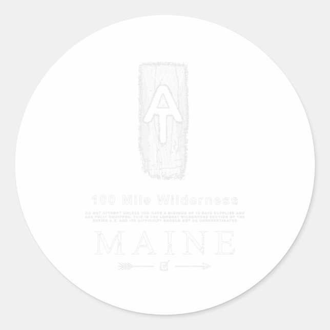 Appalachian Trail Blaze 100 Mile Wilderness Maine  Classic Round Sticker (Front)