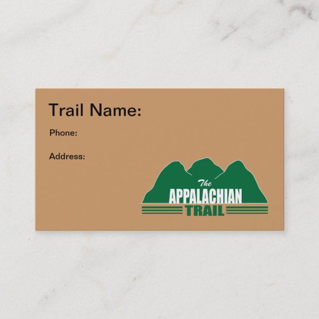 Appalachian Trail Business Cards (Front)
