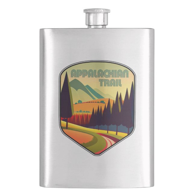Appalachian Trail Colours Hip Flask (Front)