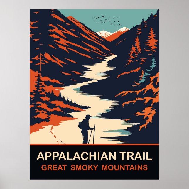 Appalachian Trail, Great Smoky Mountains, Travel Poster (Front)