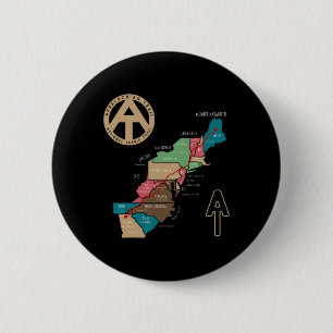 Appalachian Trail Hiking Map 6 Cm Round Badge
