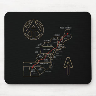 Appalachian Trail Hiking Map Mouse Mat