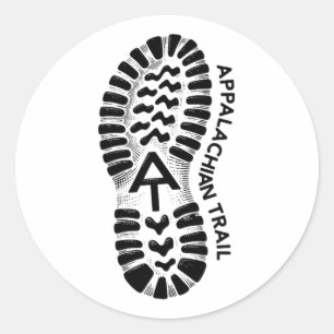 Appalachian Trail Hiking Shoe Footprint  Classic Round Sticker