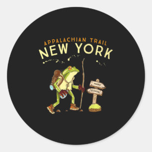 Appalachian Trail New York Hiking Frog _1  Classic Round Sticker
