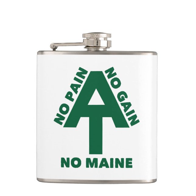 Appalachian Trail No Pain No Gain No Maine Hip Flask (Front)