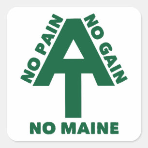 Appalachian Trail No Pain No Gain No Maine Square Sticker