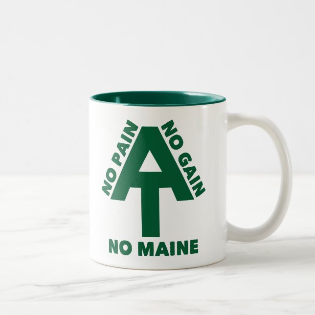 Appalachian Trail No Pain No Gain No Maine Two-Tone Coffee Mug (Right)