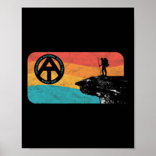 Appalachian Trail Retro Mcafee's Knob Hiking  Poster
