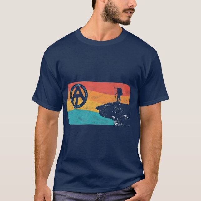 Appalachian Trail Retro McAfees Knob Hiking T-Shirt (Front)