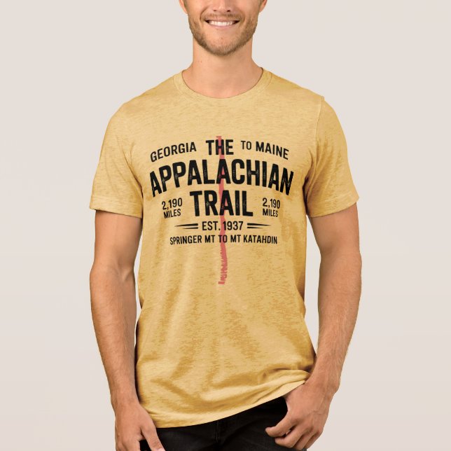 Appalachian Trail T-Shirt – Georgia to Maine 2,190 Tri-Blend Shirt (Front)