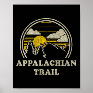 Appalachian Trail T Shirt Vintage Hiking Mountains Poster