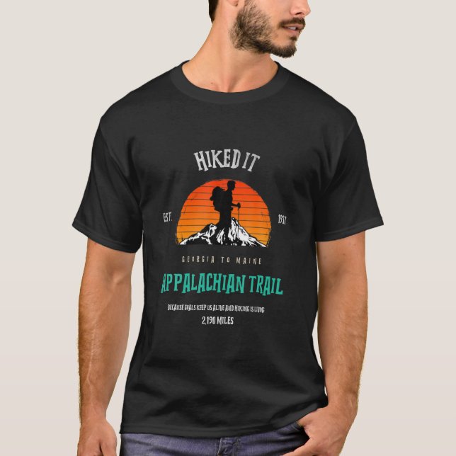Appalachian Trail - Vintage Hiker Silhouette - Hik T-Shirt (Front)