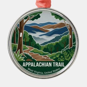 Appalachian Trail West Virginia Metal Tree Decoration