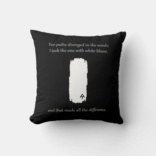 Appalachian Trail White Blaze Paths Diverged Cushion (Front)