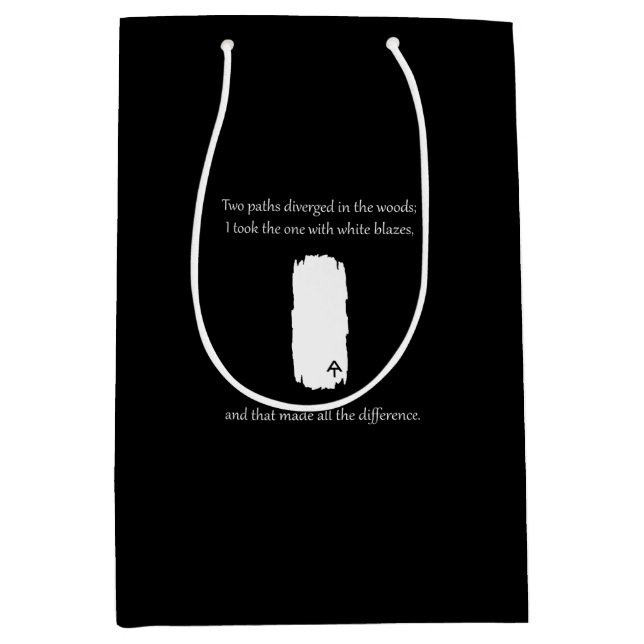 Appalachian Trail White Blaze Paths Diverged Medium Gift Bag (Front)