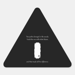 Appalachian Trail White Blaze Paths Diverged Triangle Sticker