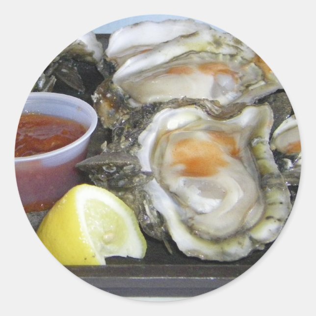 appalachicola oysters classic round sticker (Front)