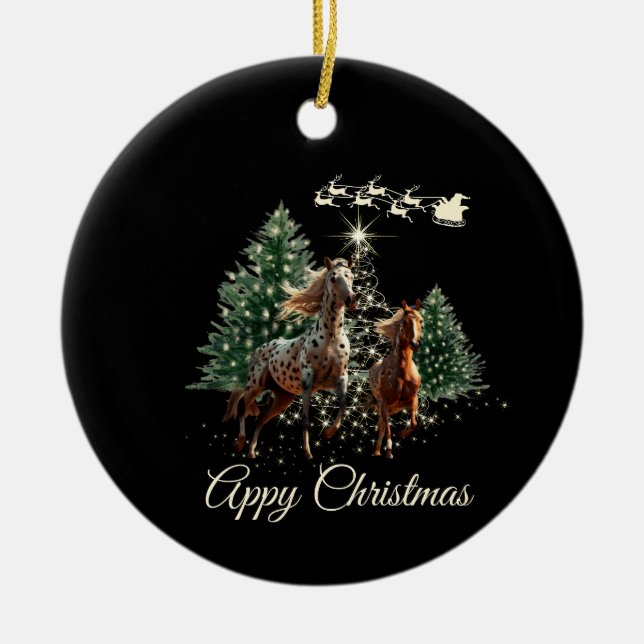 Appaloosa Christmas Ceramic Tree Decoration (Front)