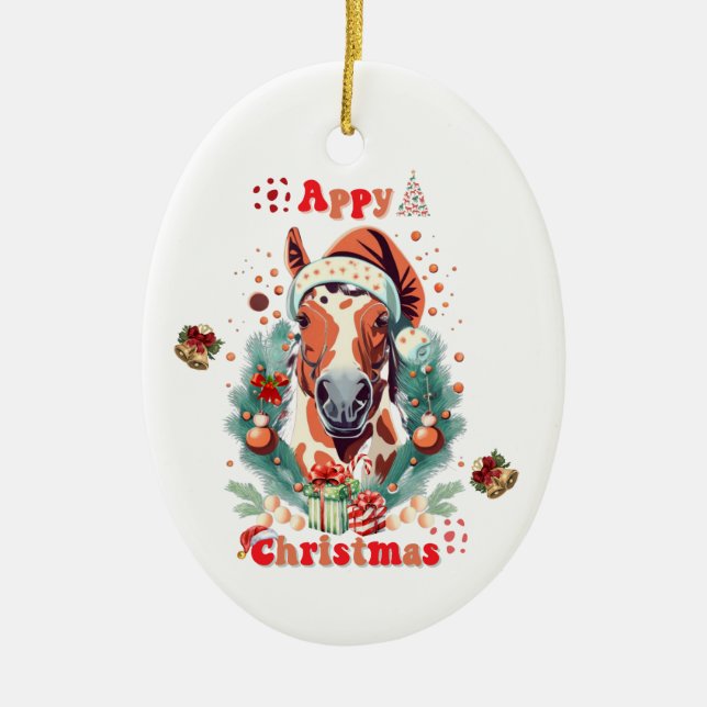 Appaloosa Christmas Ceramic Tree Decoration (Front)