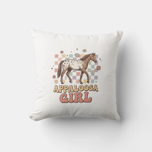 Appaloosa Girl Vintage Horse Western T-Shirt Desig Cushion