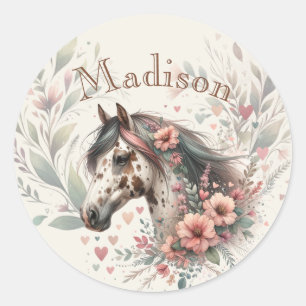 Appaloosa Horse Birthday Classic Round Sticker