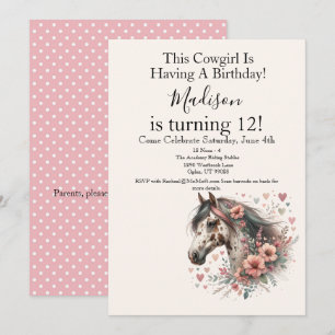 Appaloosa Horse Birthday  Invitation