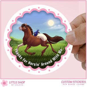 Appaloosa Horse Birthday Party Favor Thank You Classic Round Sticker