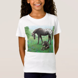 Appaloosa Horse & Foal Girls Babydoll Shirt