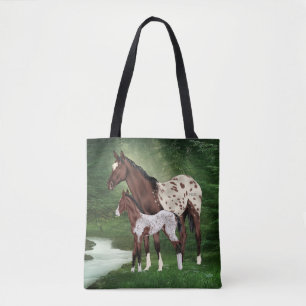 Appaloosa Horse Mare and Foal Tote Bag