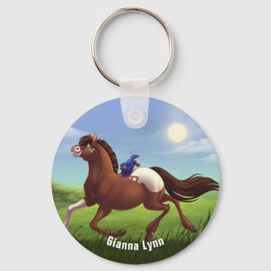 Appaloosa Horse Monogram Key Ring
