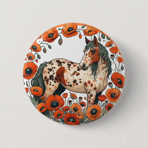 Appaloosa Horse Poppy Appy Horses                  6 Cm Round Badge