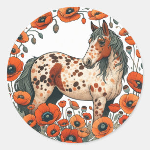Appaloosa Horse Poppy Appy Horses Classic Round Sticker